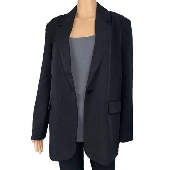 Steve Madden Blazer Small Black Blazer Suit Sports Jacket Boyfriend Chic Office - Picture 4 of 10
